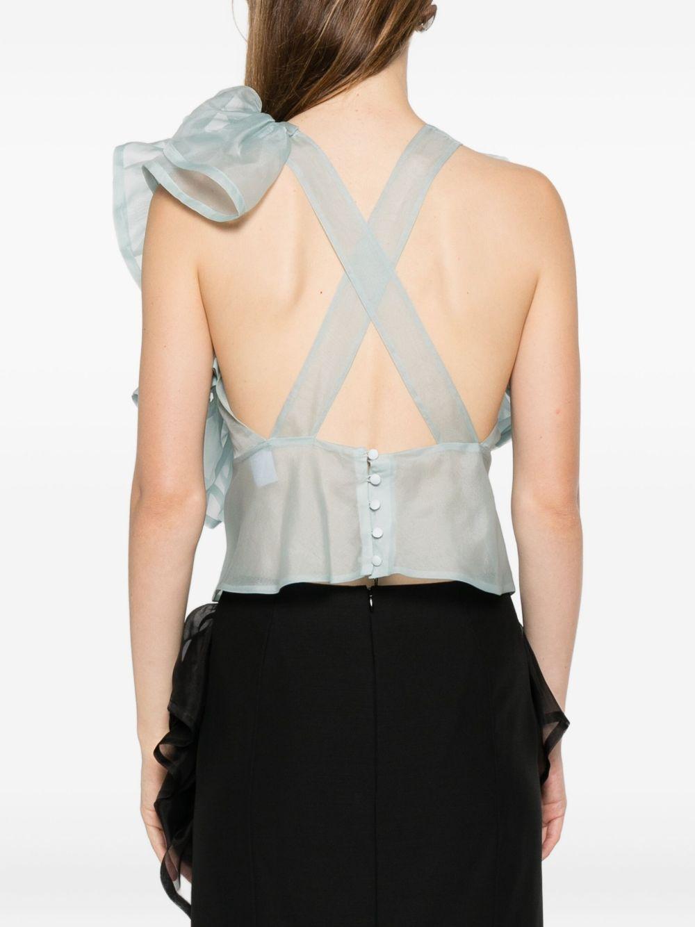Top con volant in blu Viktor&rolf - donna 