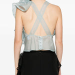 Top con volant in blu Viktor&rolf - donna 