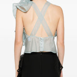 Top con volant in blu Viktor&rolf - donna 