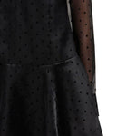 Abito corto a pois con ruches in nero Ganni - donna 