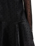 Abito corto a pois con ruches in nero Ganni - donna 