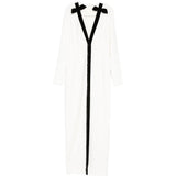 Abito lungo con fiocco in bianco e nero Alessandra Rich - donna 