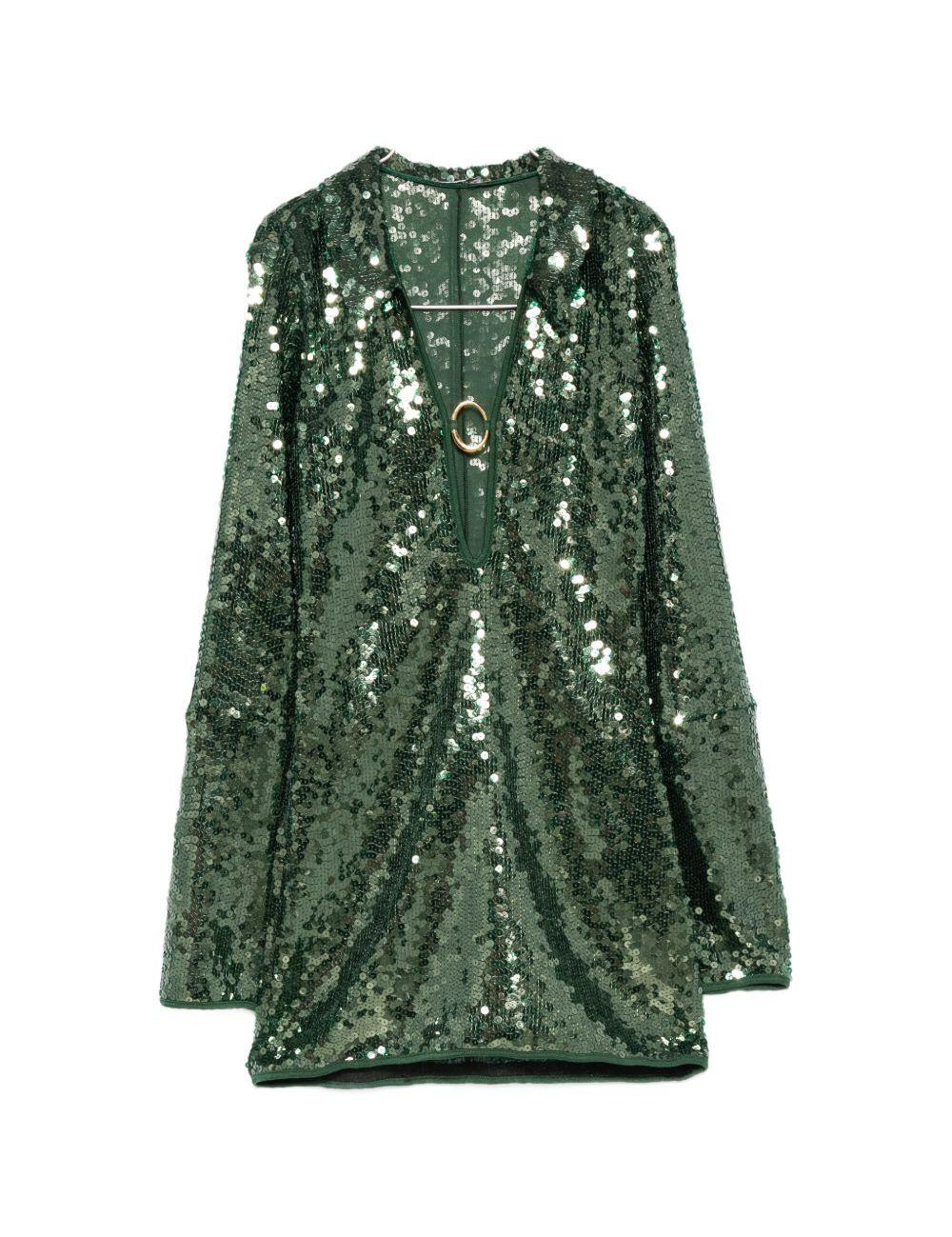 Abito marylin con paillettes in verde Oséree - donna 