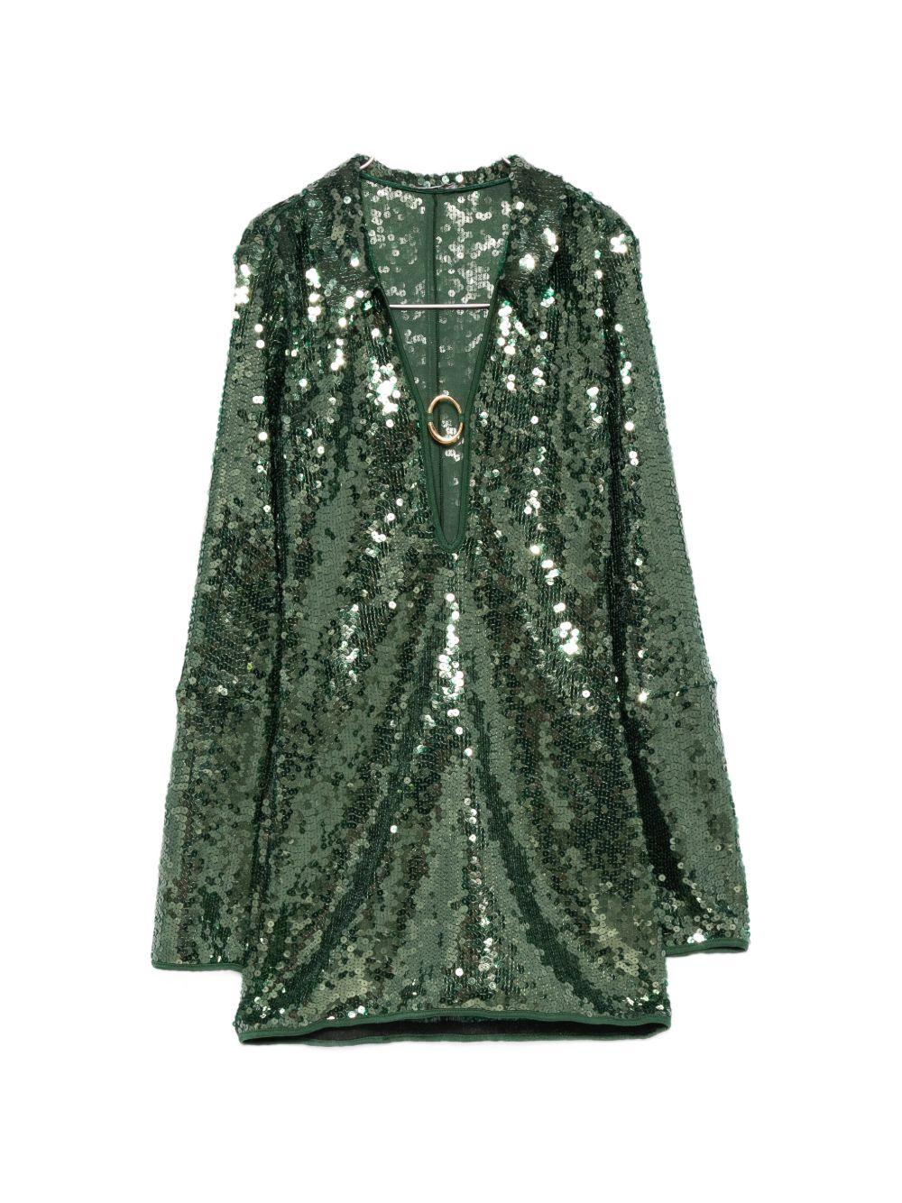 Abito marylin con paillettes in verde Oséree - donna 