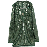 Abito marylin con paillettes in verde Oséree - donna 