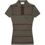 Polo semi trasparente a righe in verde Coperni - donna 