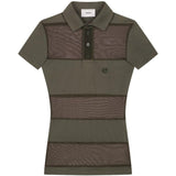 Polo semi trasparente a righe in verde Coperni - donna 
