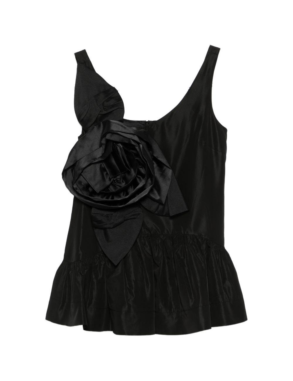 Top con applicazione a fiori in nero Simone rocha - donna 