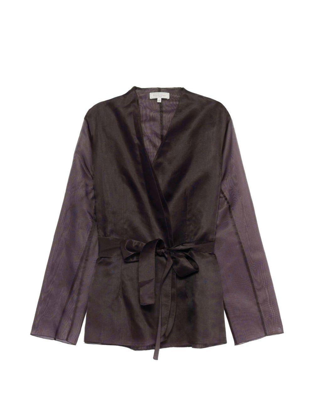 Giacca kimono in marrone scuro Antonelli - donna 