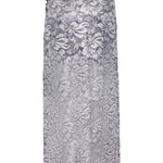 Gonna midi in pizzo floreale in argento Rabanne - donna 