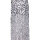 Gonna midi in pizzo floreale in argento Rabanne - donna 