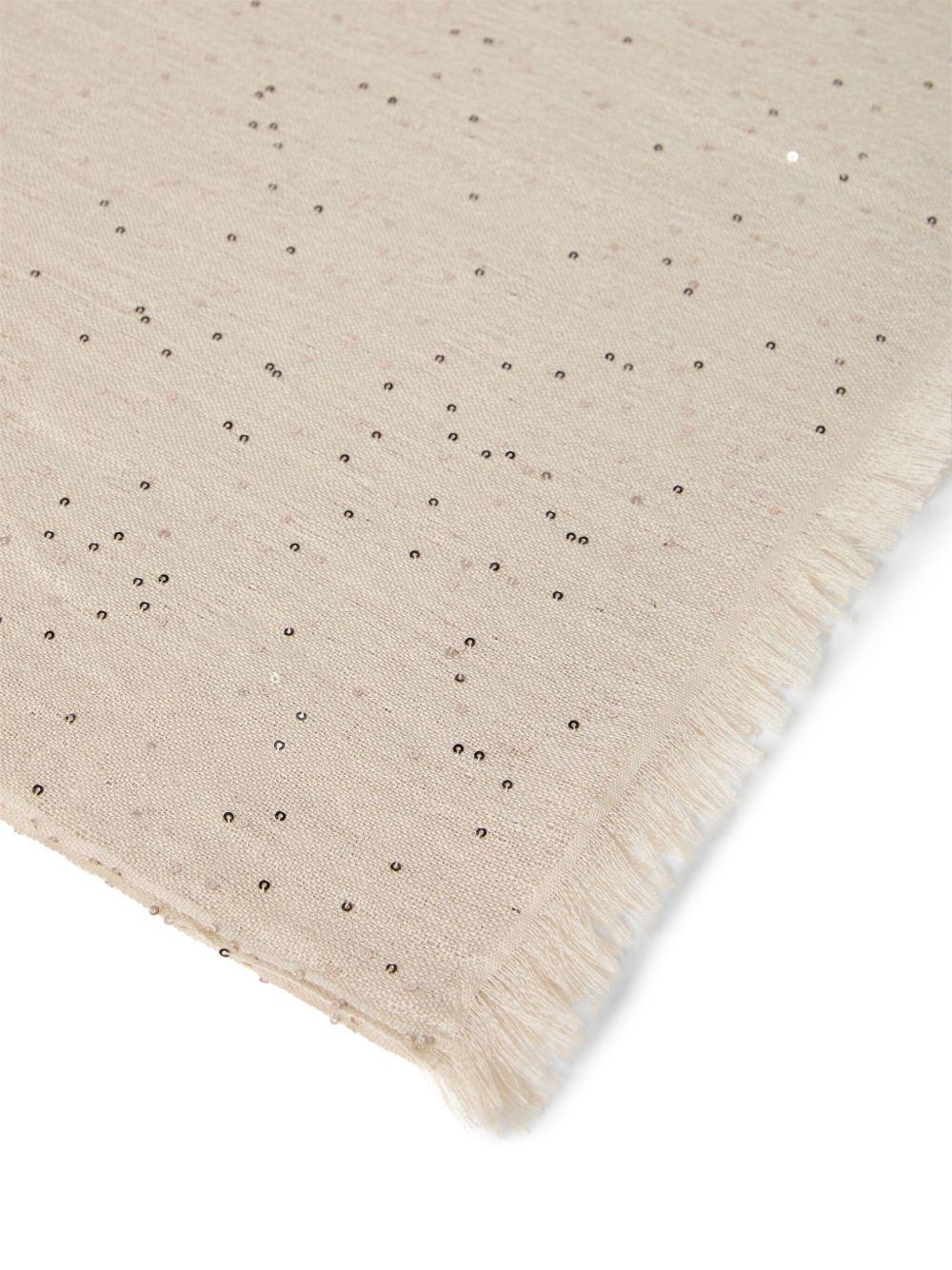Sciarpa con paillettes in bianco Brunello cucinelli - donna 