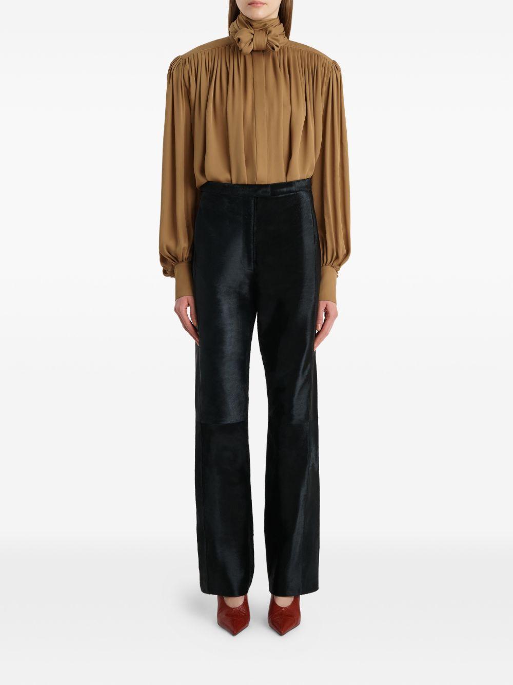 Blusa vali in seta in marrone Khaite - donna 