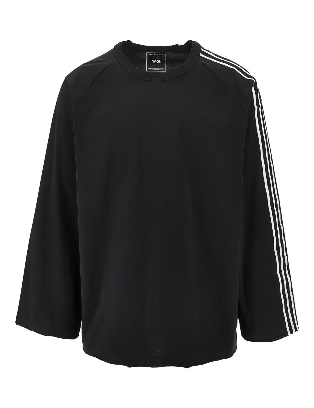 T-shirt a maniche lunghe con logo in nero Y-3 - uomo 