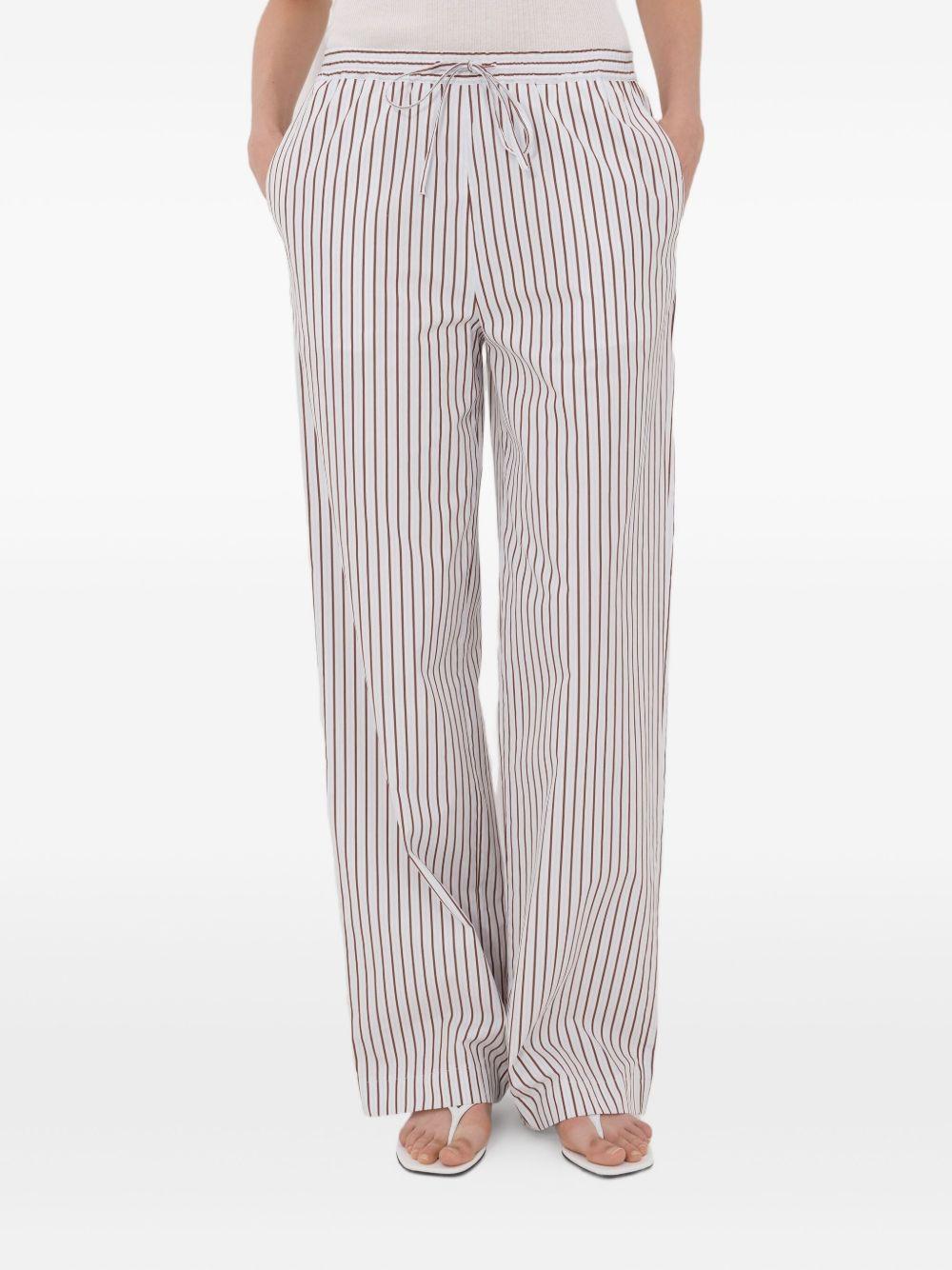 Pantaloni CISCO a righe in azzurro e rosso Loulou de saison - donna 