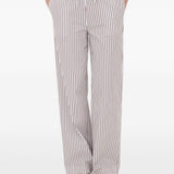 Pantaloni CISCO a righe in azzurro e rosso Loulou de saison - donna 