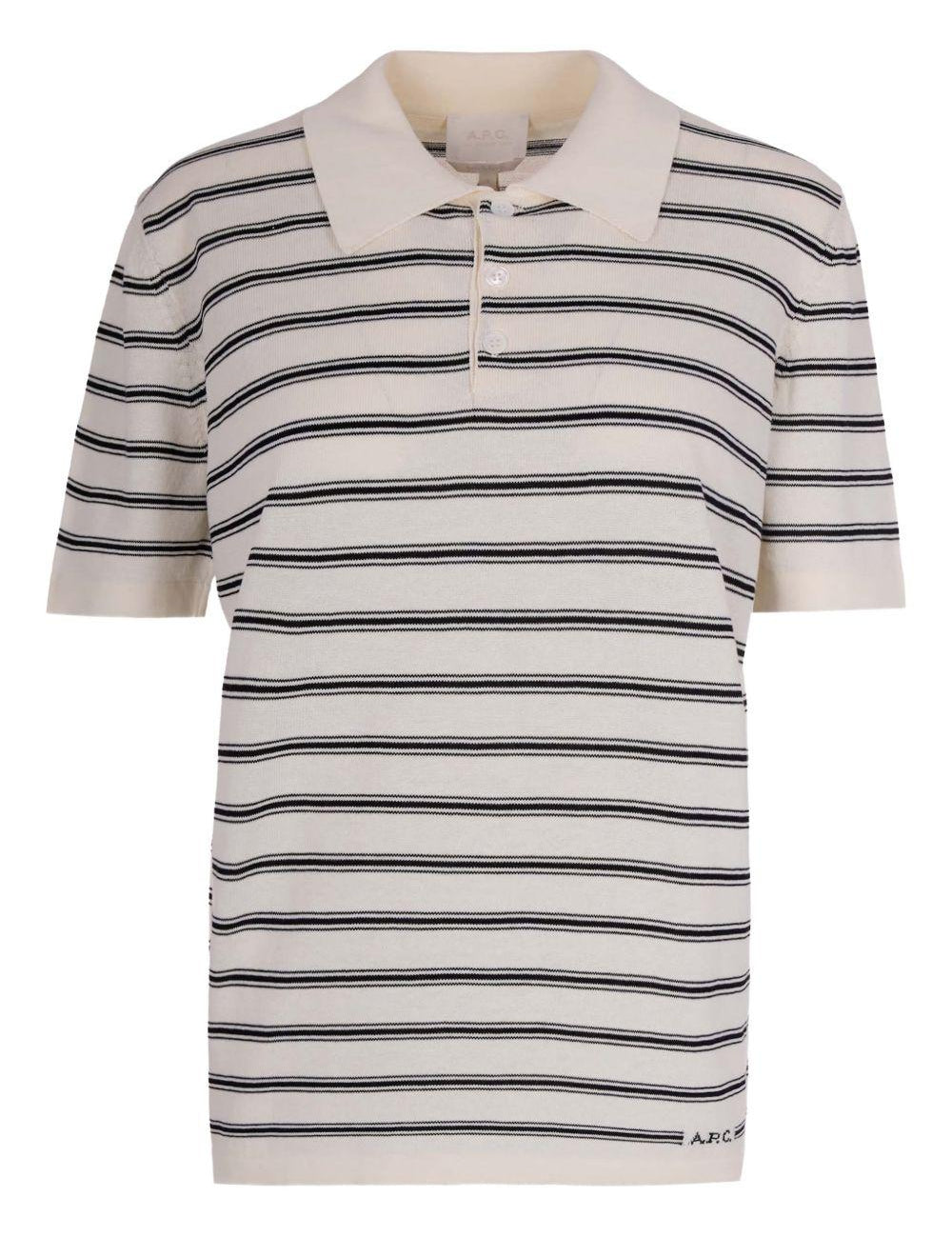 Polo a righe in bianco e blu A.P.C. - uomo 