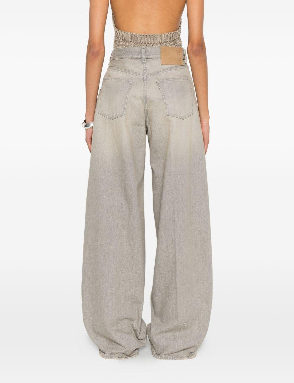 Jeans a gamba larga con effetto sbiadimento bethany in beige Haikure - donna 