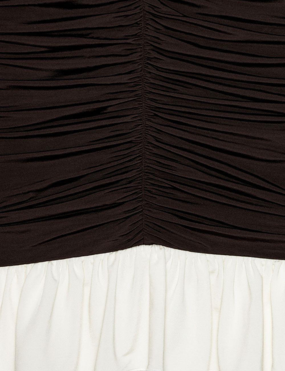 Mini abito con design arricciato in marrone Rotate holiday - donna 