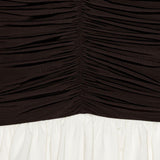 Mini abito con design arricciato in marrone Rotate holiday - donna 