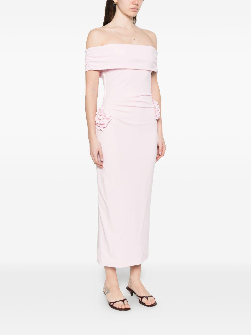 Abito midi con scollo a barca in rosa chiaro Roland Mouret - donna 