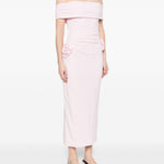 Abito midi con scollo a barca in rosa chiaro Roland Mouret - donna 