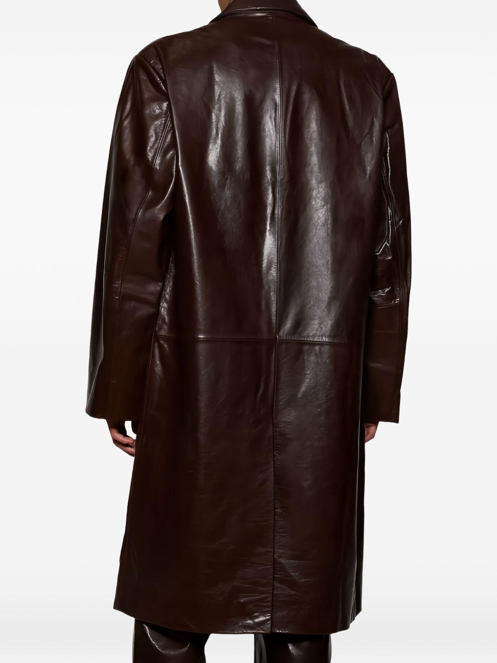 Cappotto monopetto in pelle in marrone Entire Studios - unisex 
