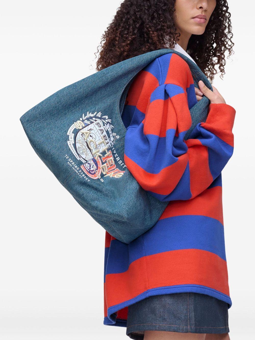 Borsa a spalla the sack grande in denim blu Marc Jacobs - donna 