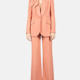 Pantaloni flared in cady a vita alta in rosa Elie Saab - donna 