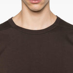 T-shirt a maniche corte con scollo rotondo in marrone Rick owens - uomo 