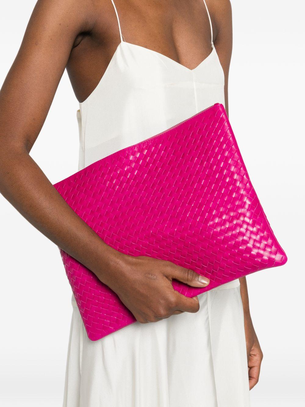 Clutch intrecciato A4 in rosa Dragon diffusion - donna 