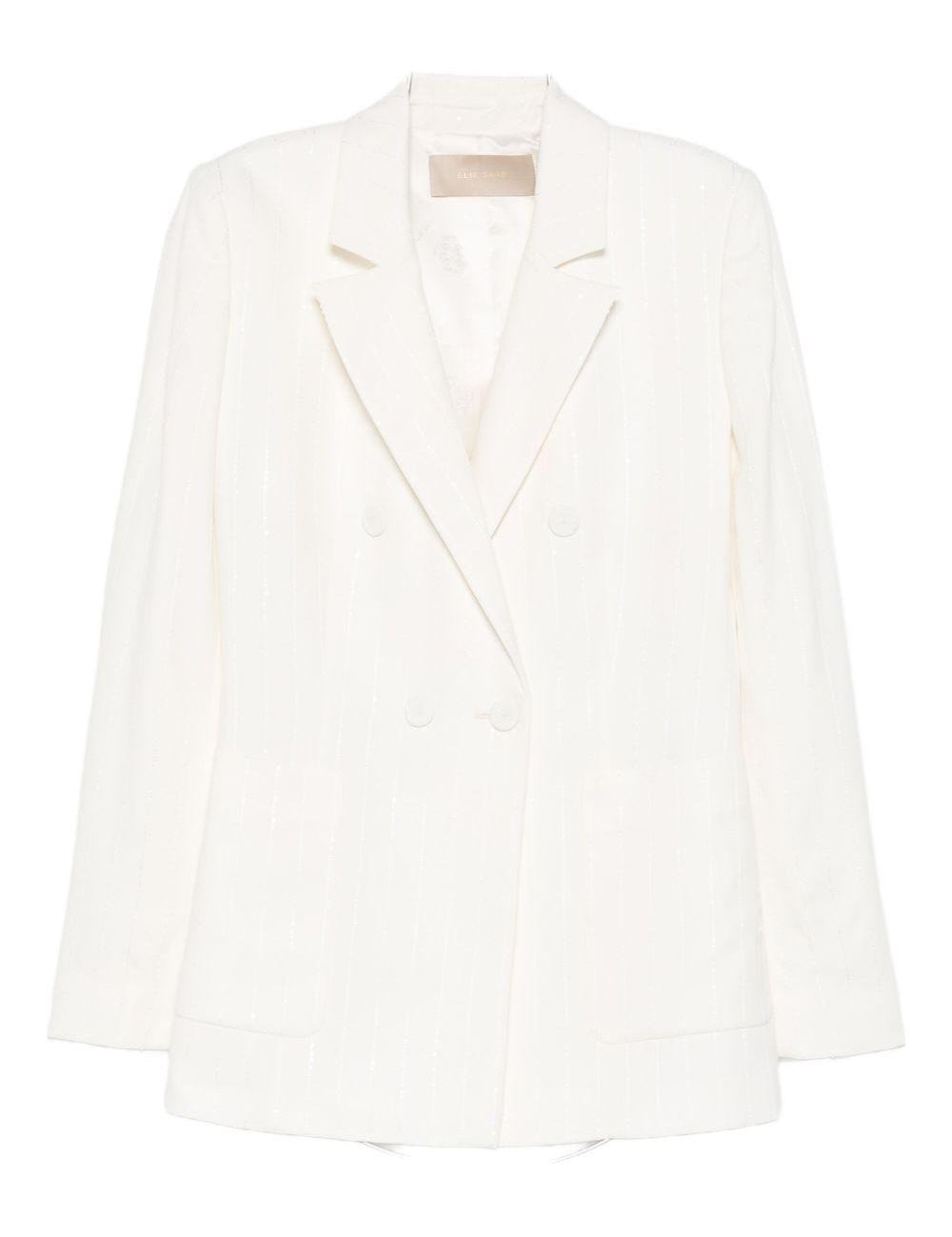 Blazer doppiopetto in avorio Elie saab - donna 