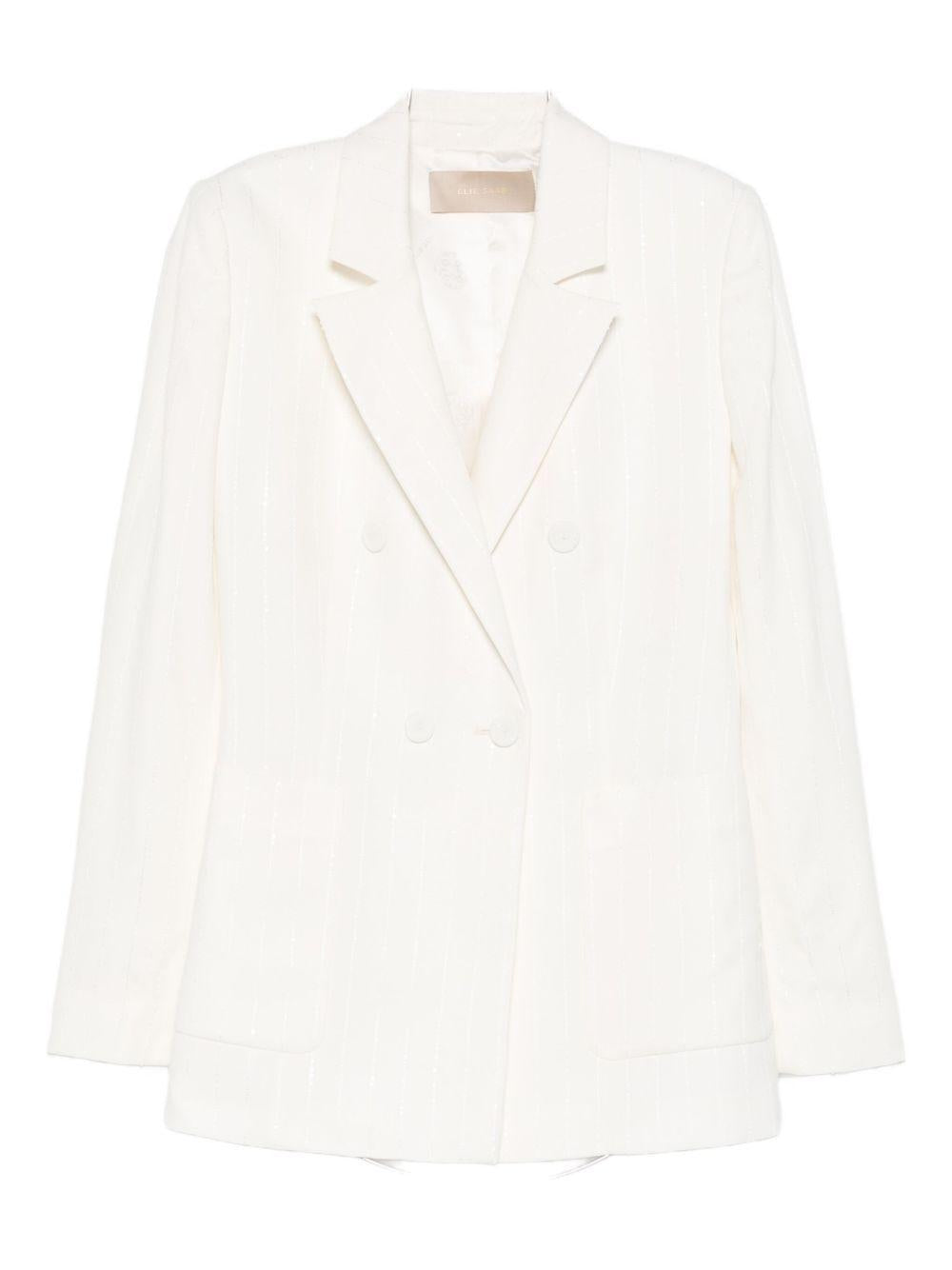 Blazer doppiopetto in avorio Elie saab - donna 
