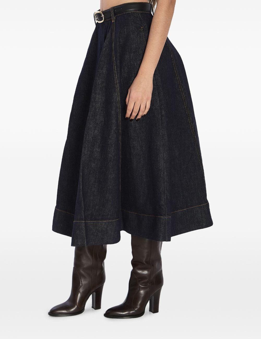 Gonna midi svasata in blu Self-Portrait - donna 