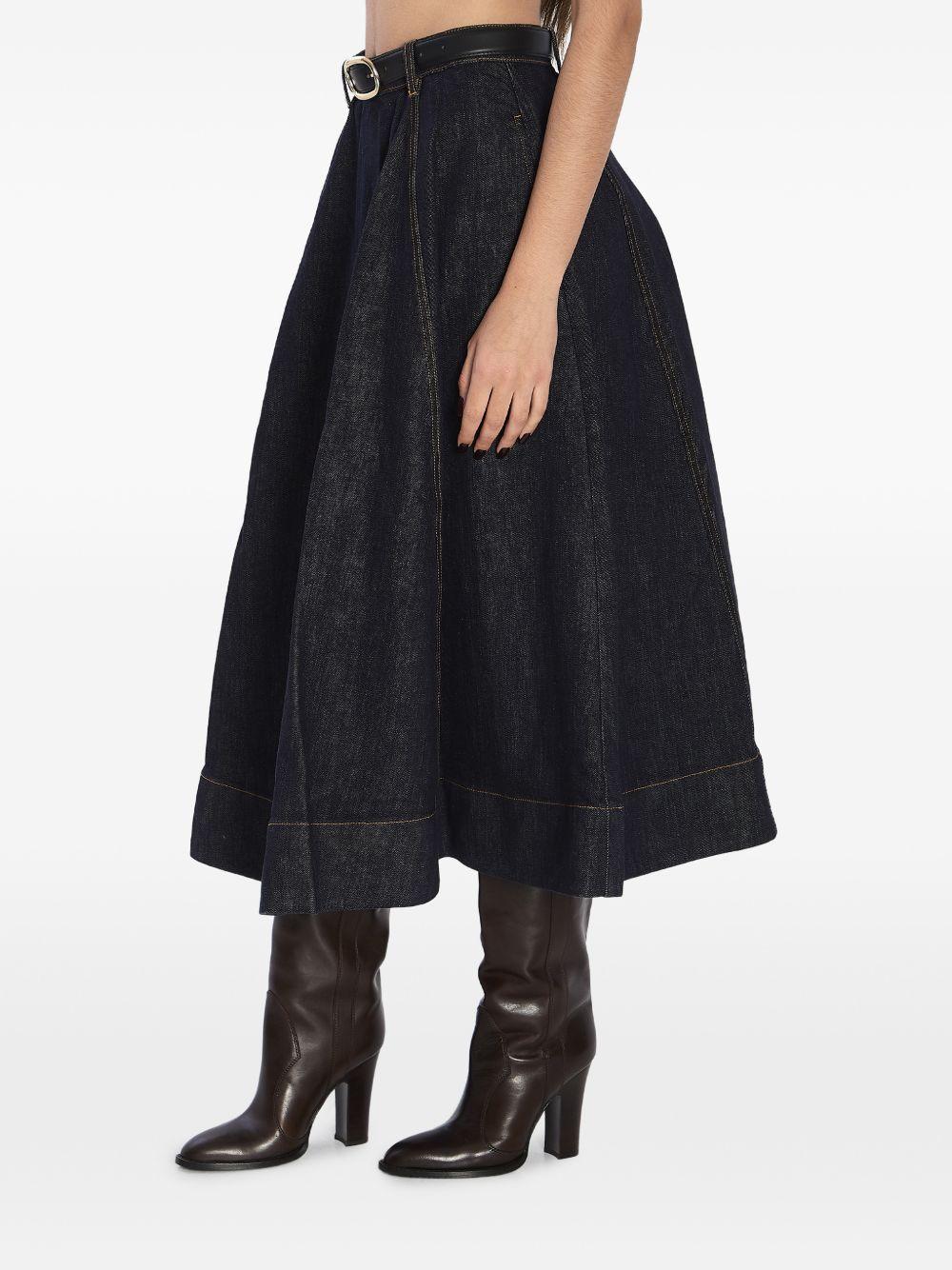 Gonna midi svasata in blu Self-Portrait - donna 