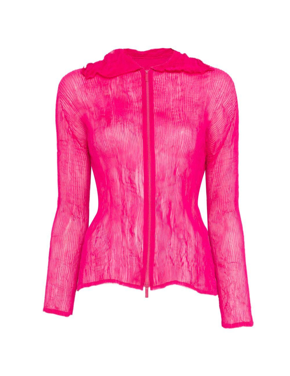 Top a maniche lunghe con design plissettato in rosa Issey miyake  - donna 