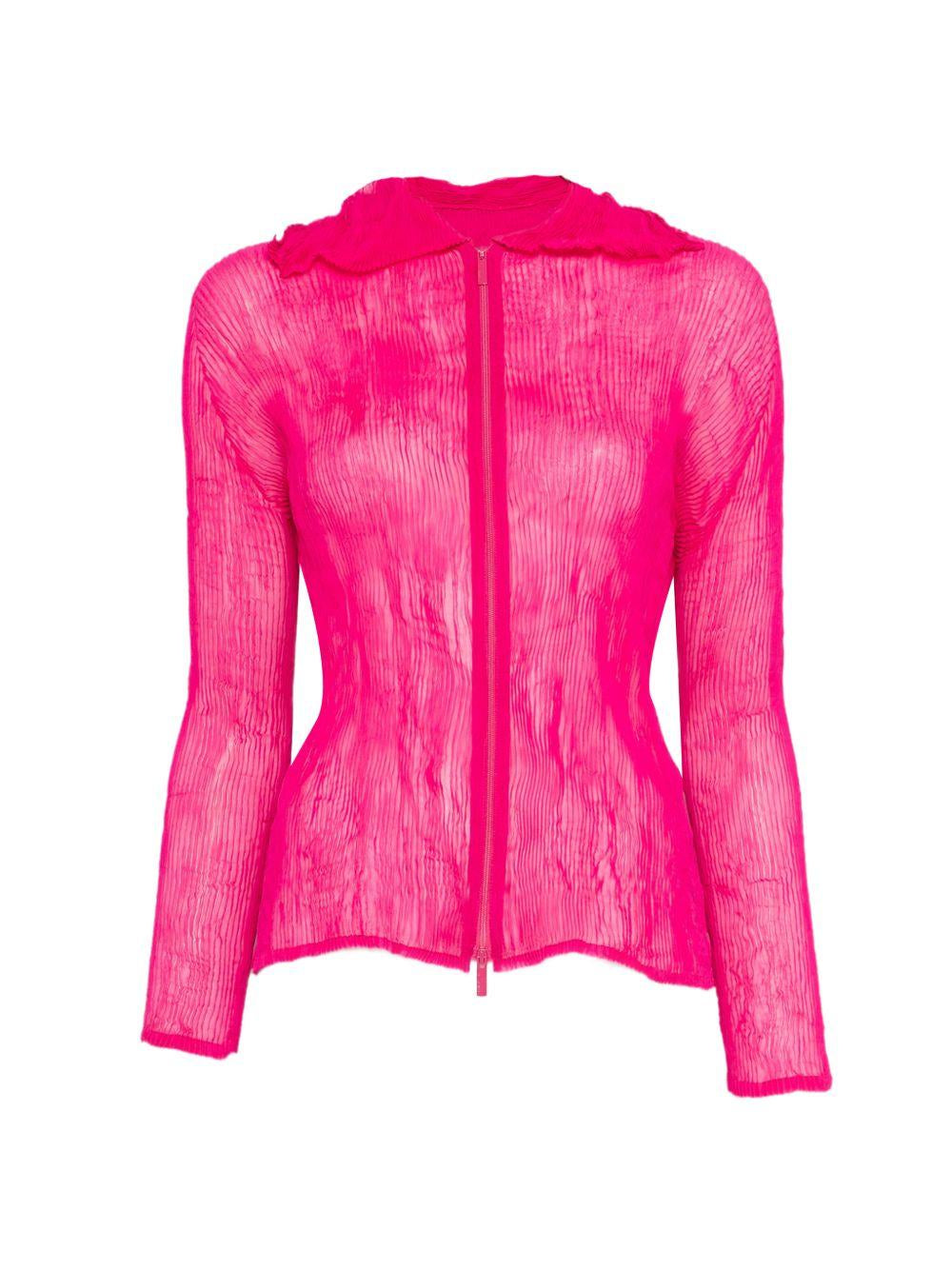 Top a maniche lunghe con design plissettato in rosa Issey miyake  - donna 
