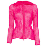 Top a maniche lunghe con design plissettato in rosa Issey miyake  - donna 