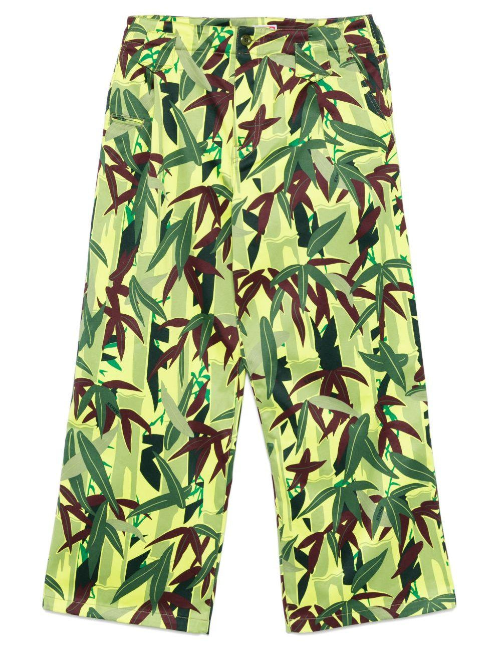 Pantaloni con stampa Chiku-Rin Camo in verde Kenzo - uomo 