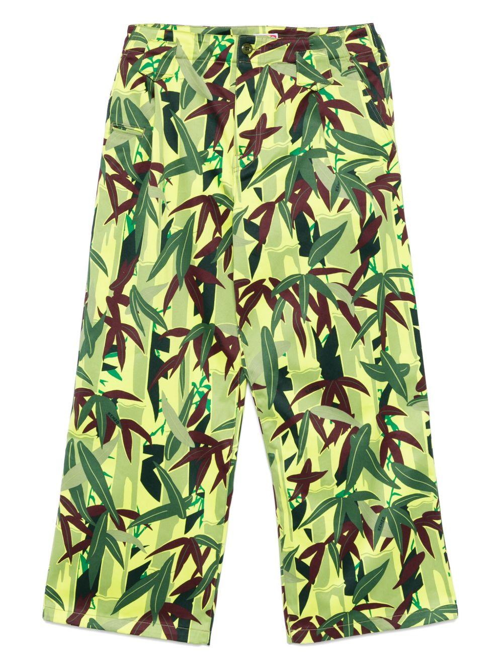 Pantaloni con stampa Chiku-Rin Camo in verde Kenzo - uomo 