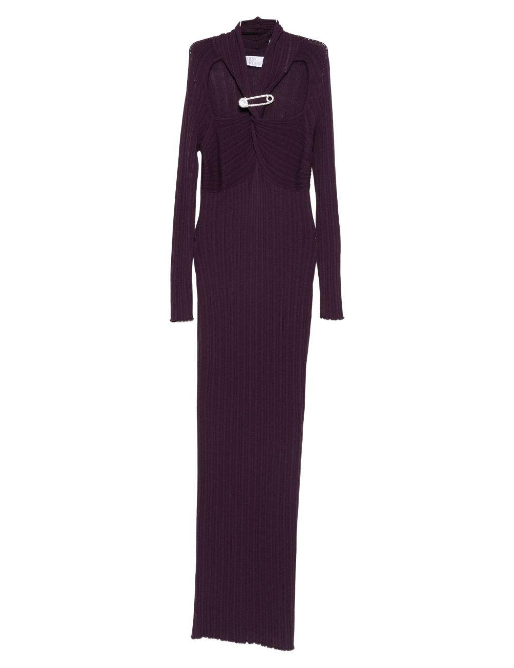 Abito maxi con cut-out in viola Giuseppe di morabito - donna 