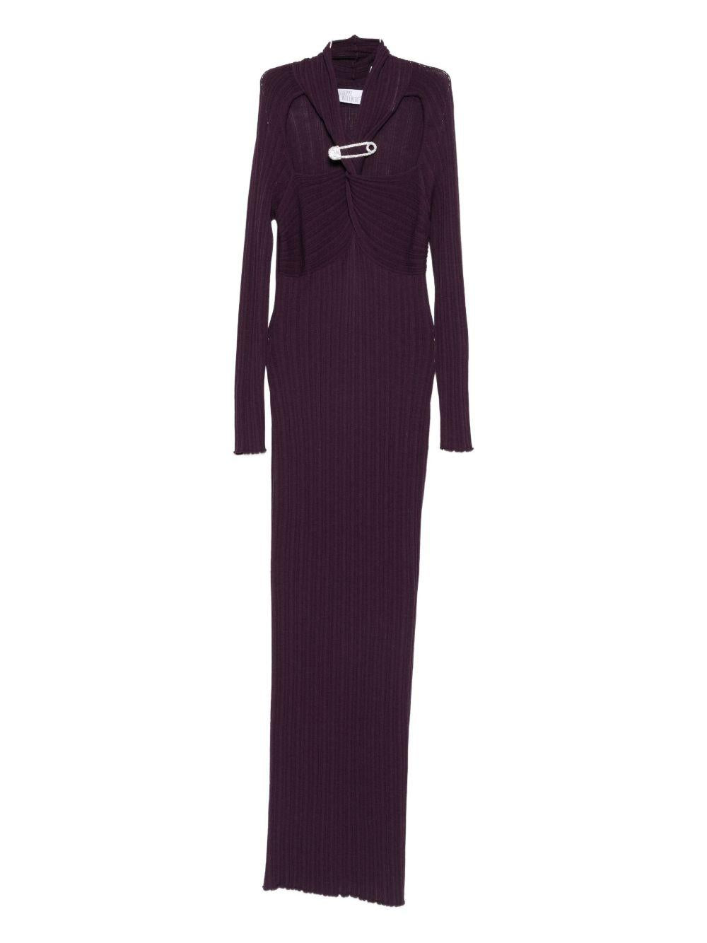 Abito maxi con cut-out in viola Giuseppe di morabito - donna 