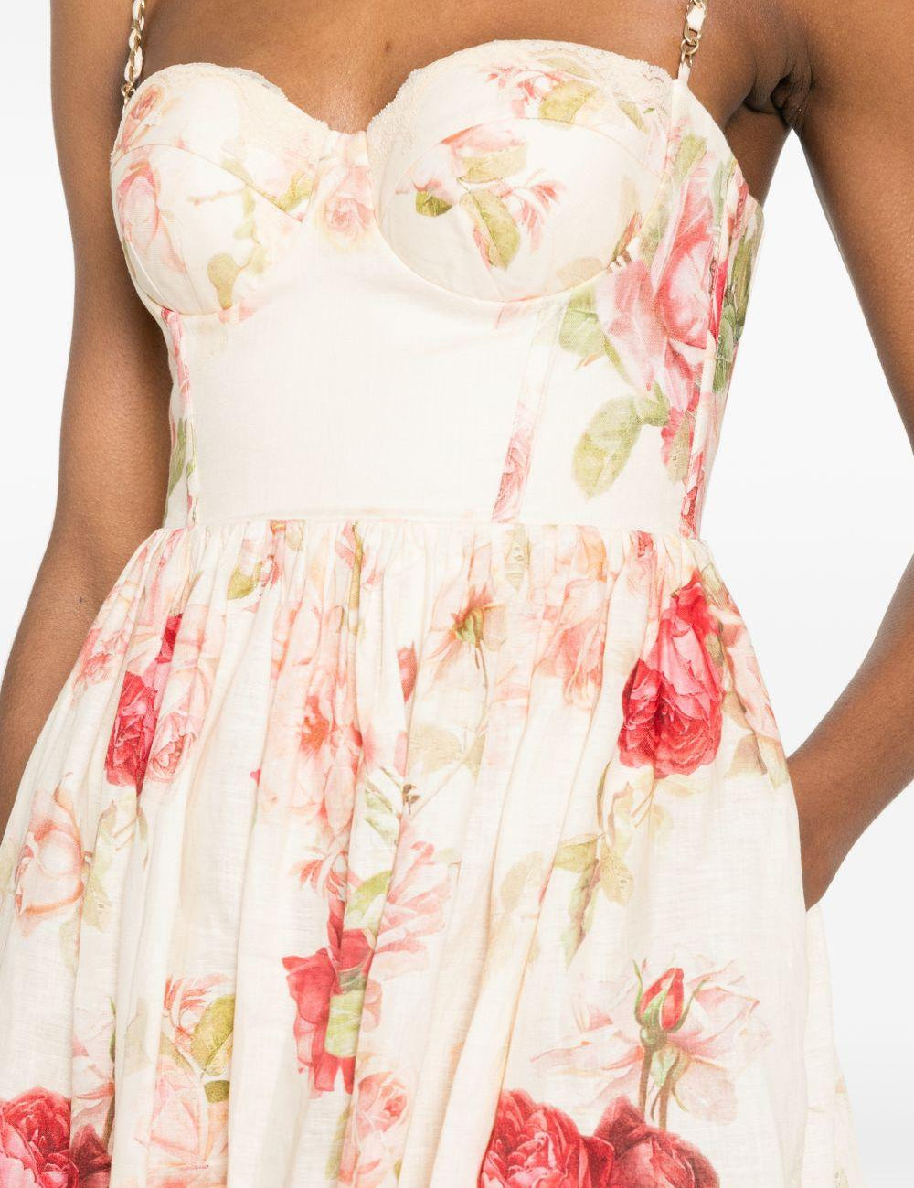 Abito midi con stampa floreale Roselight Picnic multicolor 