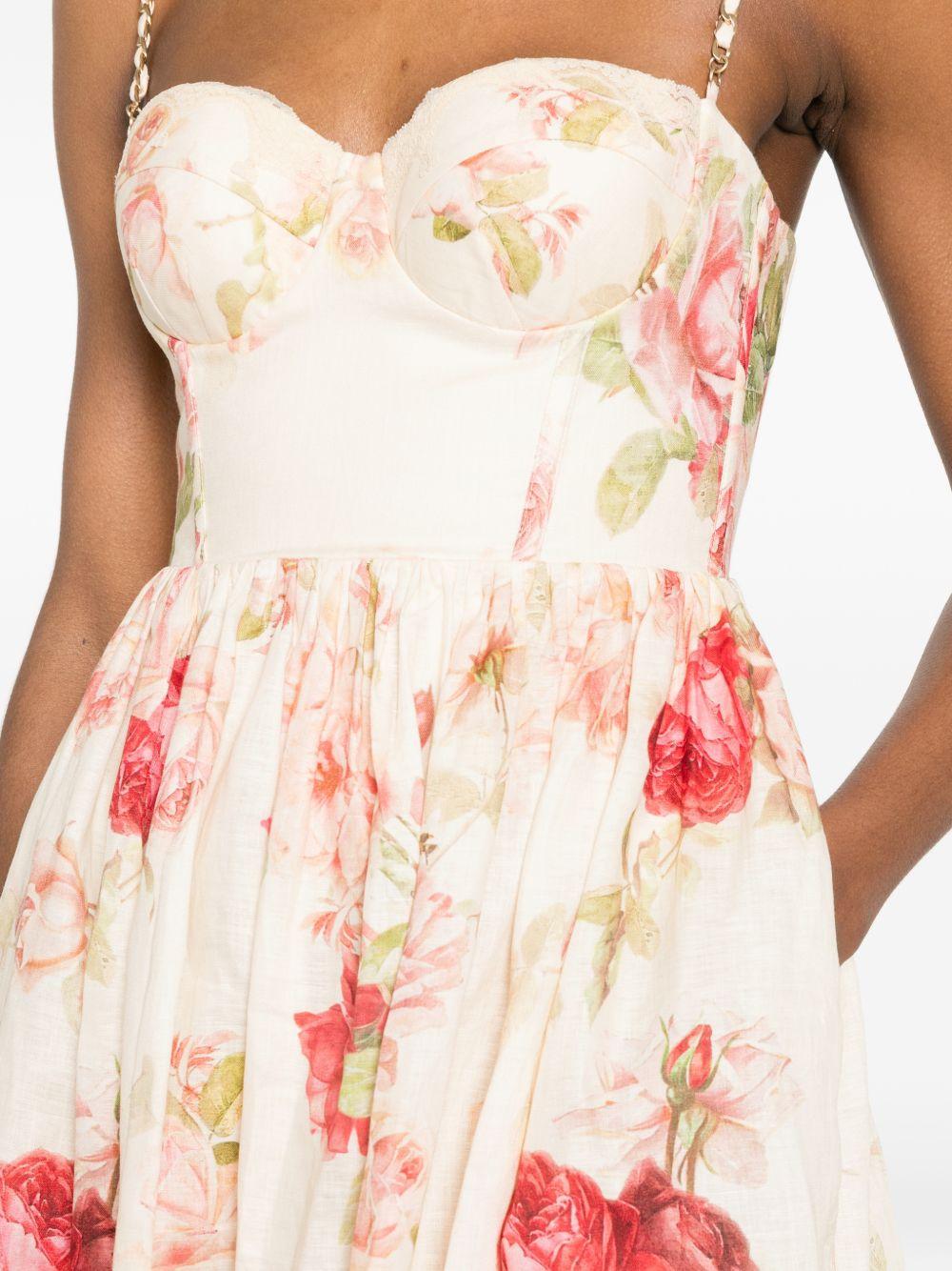 Abito midi con stampa floreale Roselight Picnic multicolor 