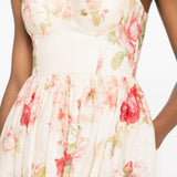 Abito midi con stampa floreale Roselight Picnic multicolor 