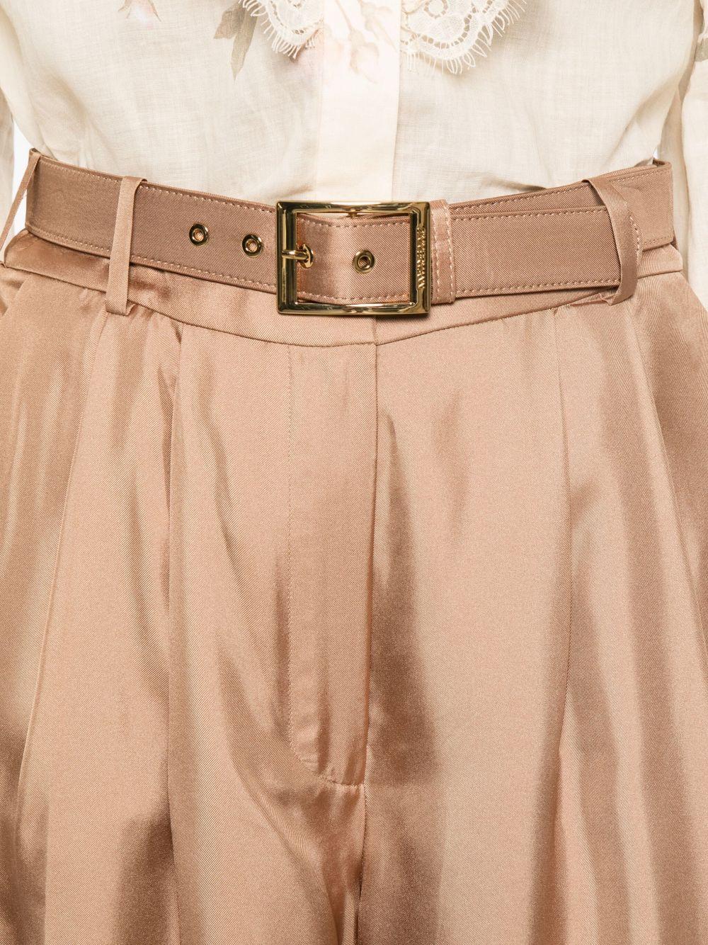 Pantaloni plissé con cintura in beige Zimmermann - donna 