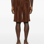 Shorts con stampa grafica in marrone Feng chen wang - uomo 