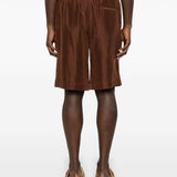 Shorts con stampa grafica in marrone Feng chen wang - uomo 