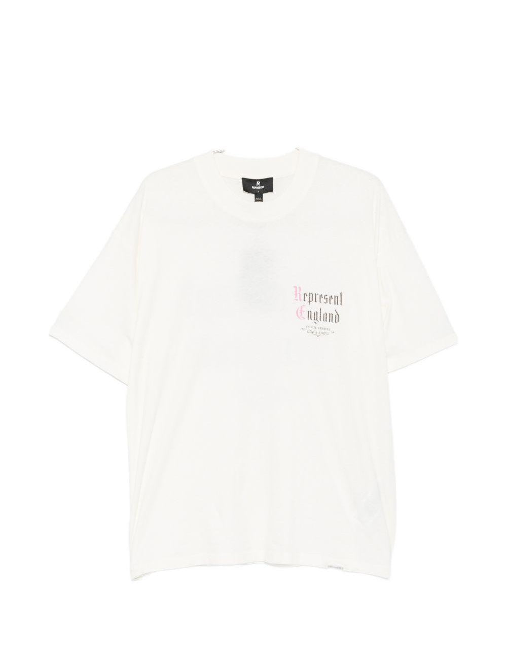 T-shirt a maniche corte con stampa logo in bianco Represent - uomo 