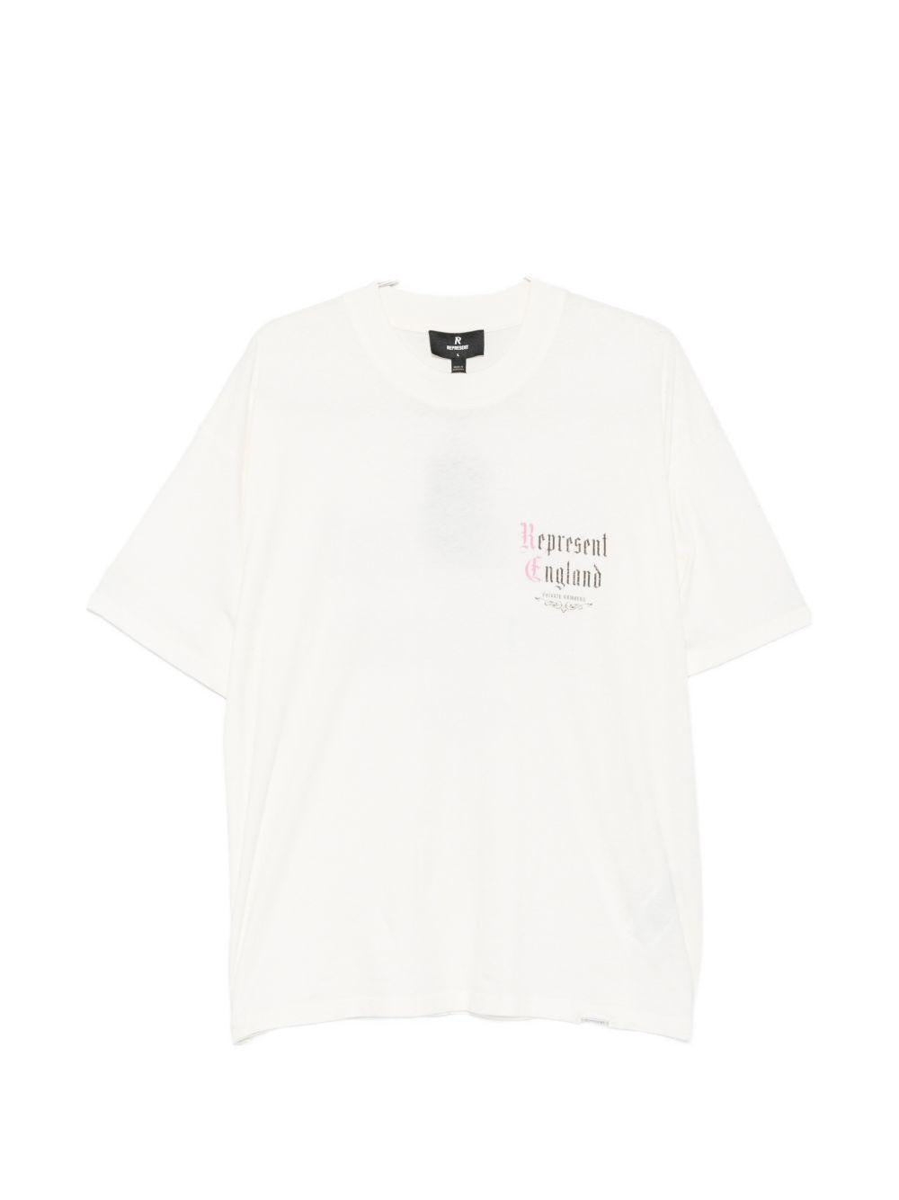 T-shirt a maniche corte con stampa logo in bianco Represent - uomo 
